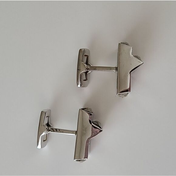 Cufflinks Duchamp London Silver Tone Crystal Cufflinks #0072 - Picture 3 of 10